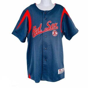 Boston Red Sox Mens Size M Jersey Blue Red Short Sleeve MLB